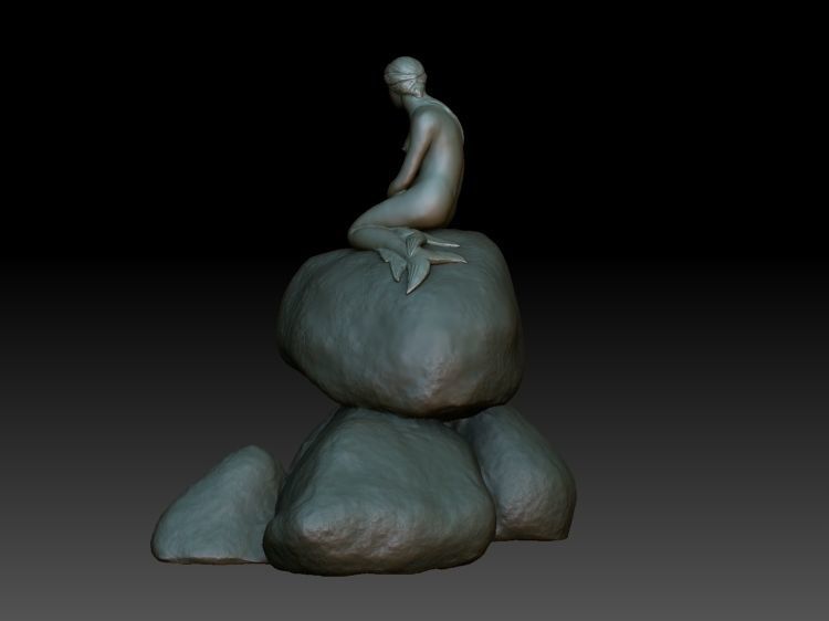 Mermaid Statue 3D print model_4