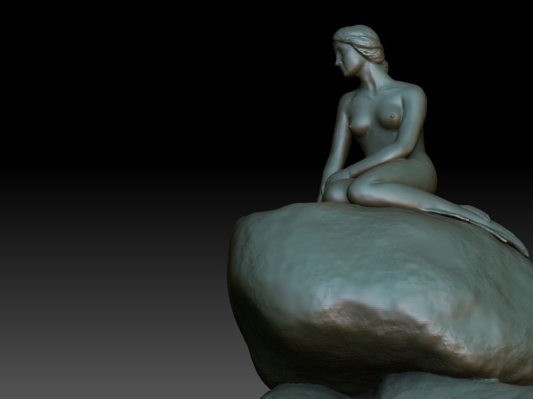 Mermaid Statue 3D print model_8