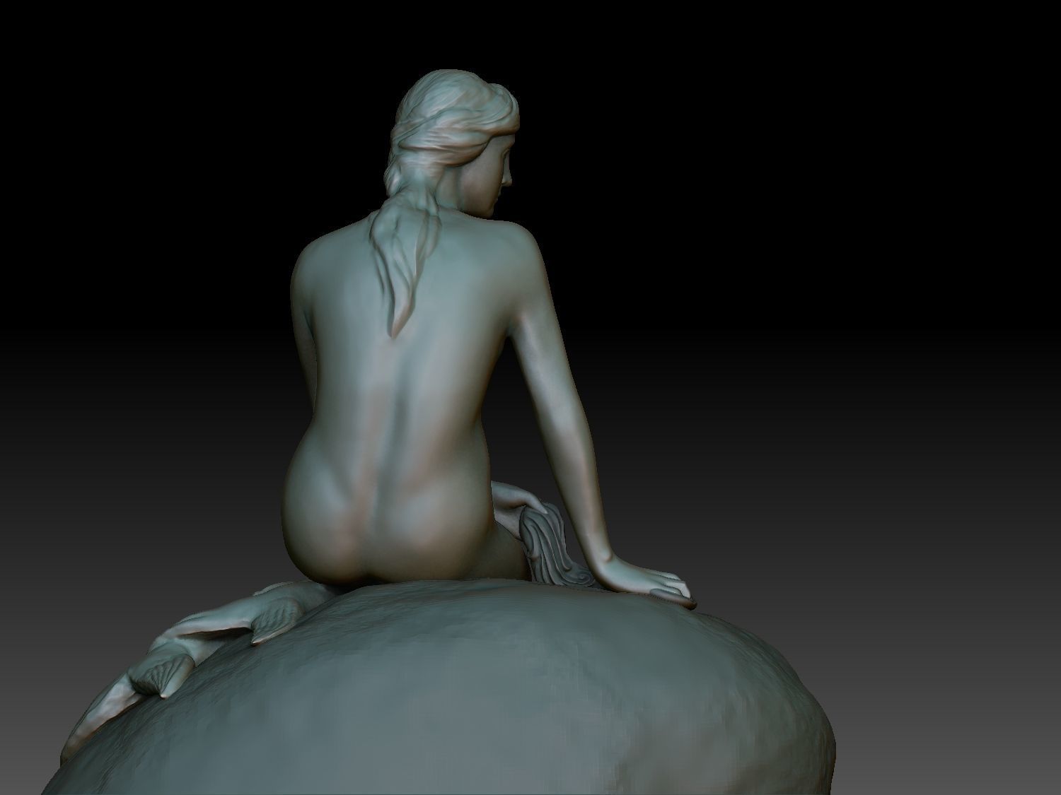 Mermaid Statue 3D print model_7