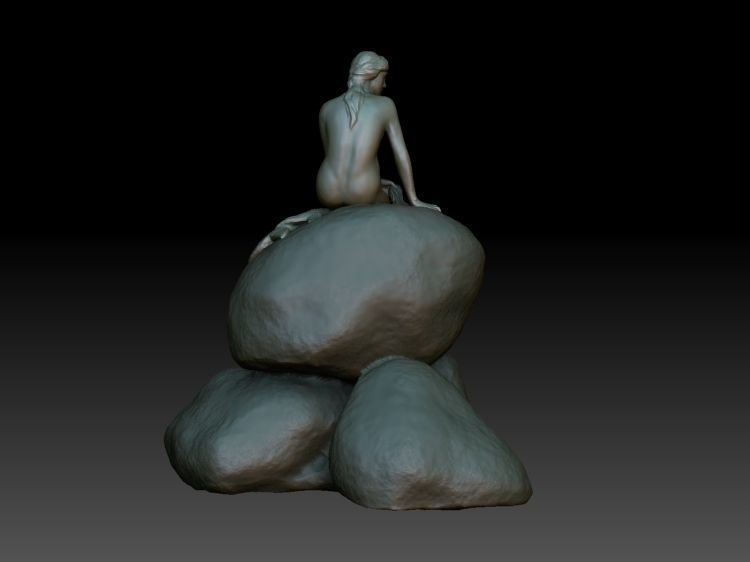 Mermaid Statue 3D print model_3