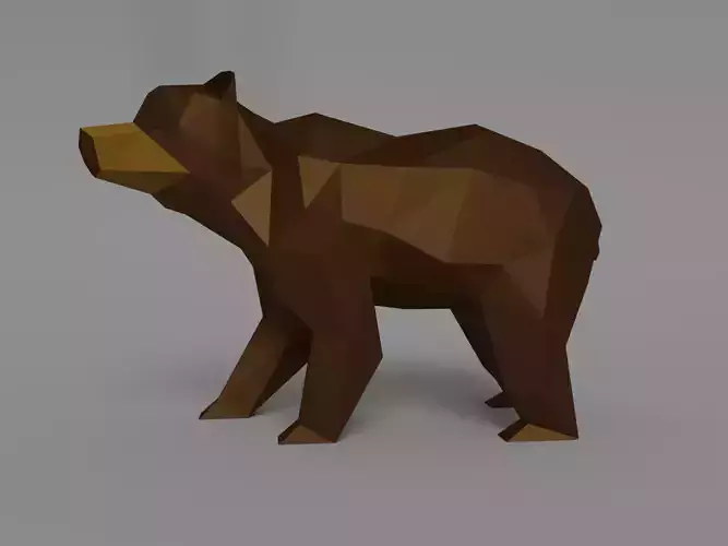 Low-poly Bear in low polygons Low-poly 3D model