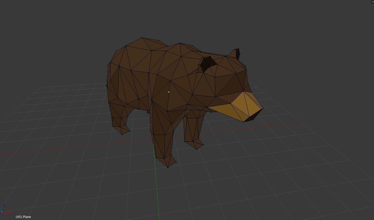 Low-poly Bear in low polygons Low-poly 3D model_4