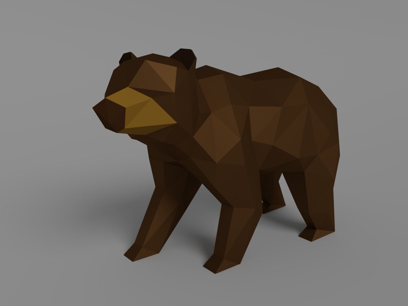 Low-poly Bear in low polygons Low-poly 3D model_2