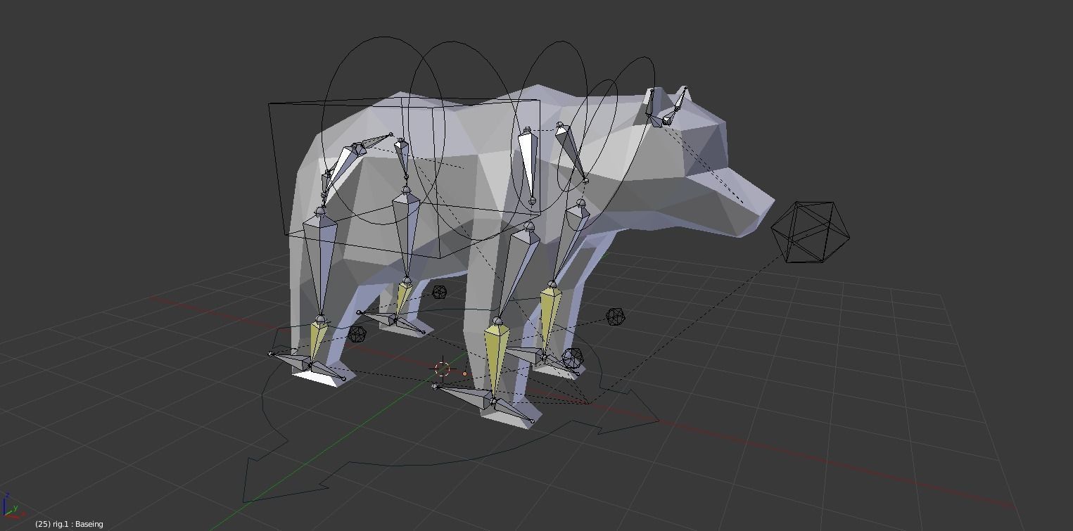Low-poly Bear in low polygons Low-poly 3D model_6