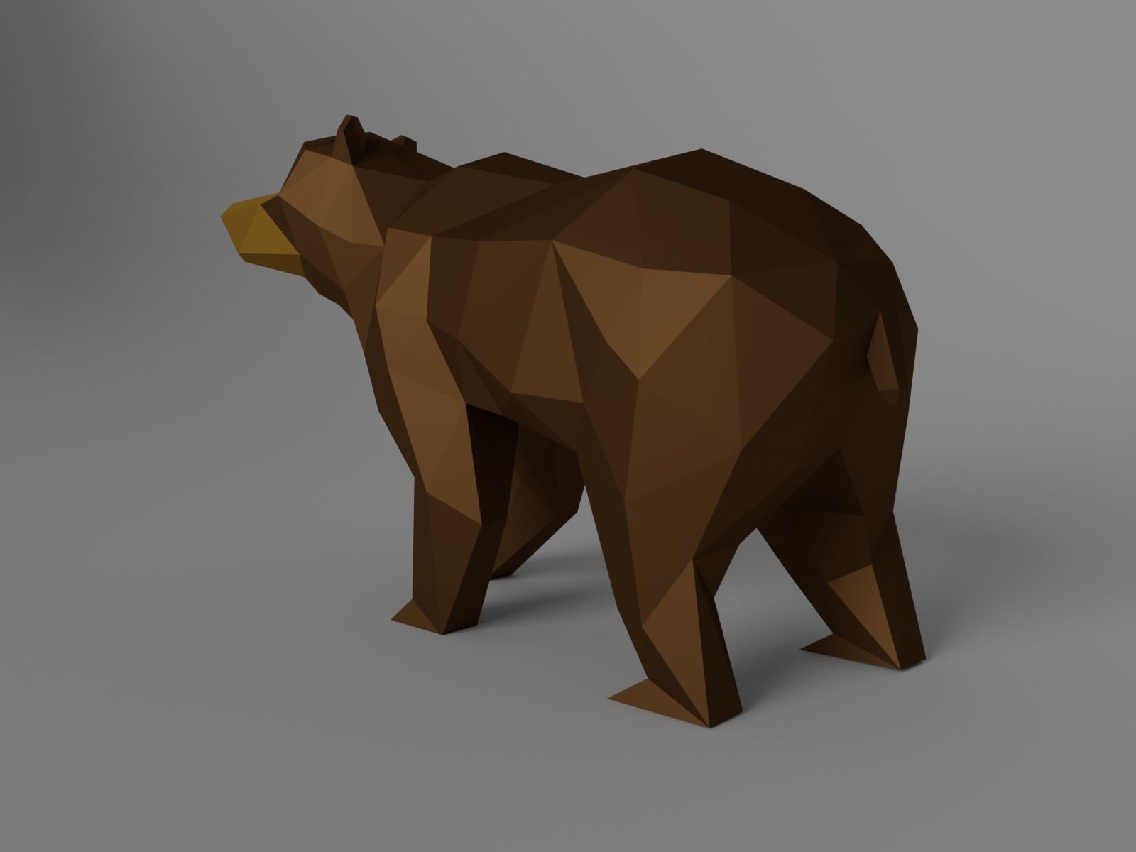 Low-poly Bear in low polygons Low-poly 3D model_3