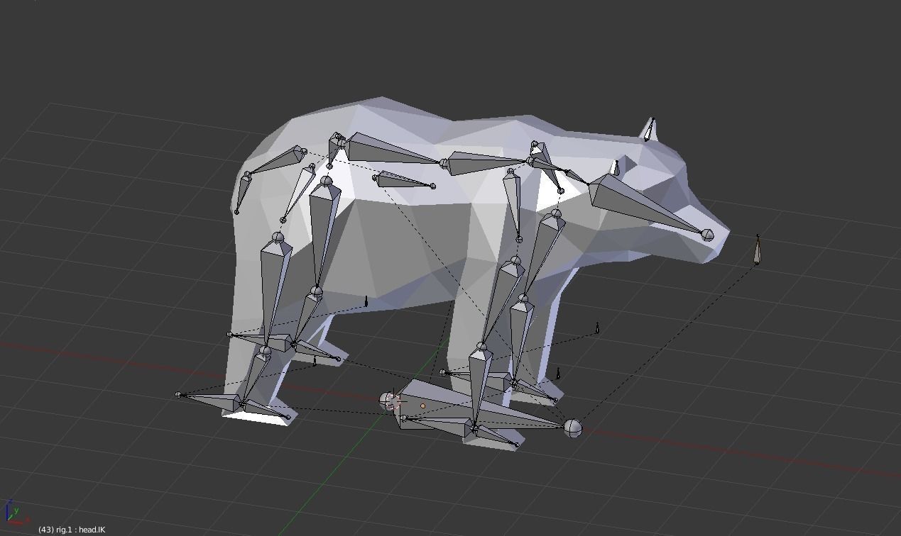 Low-poly Bear in low polygons Low-poly 3D model_5