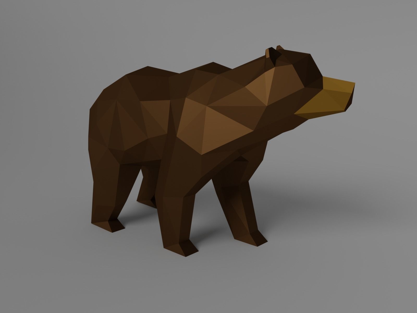 Low-poly Bear in low polygons Low-poly 3D model_1