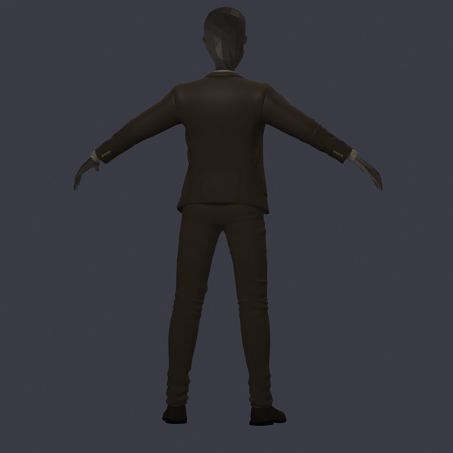 subdivision 3d model avatar cost shirt pants brown beige 3D model_4