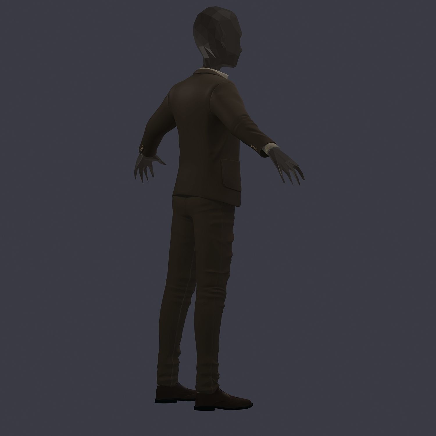 subdivision 3d model avatar cost shirt pants brown beige 3D model_3