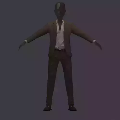 subdivision 3d model avatar cost shirt pants brown beige 3D model