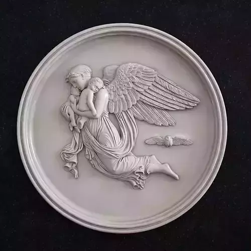 Angel with wings - decorative wall plaque