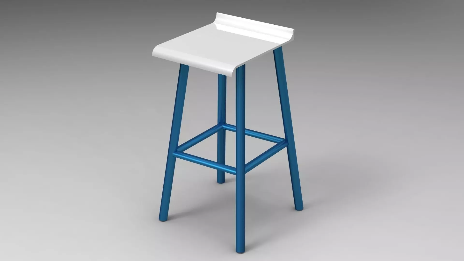 Stool bar with legs 3D model_0