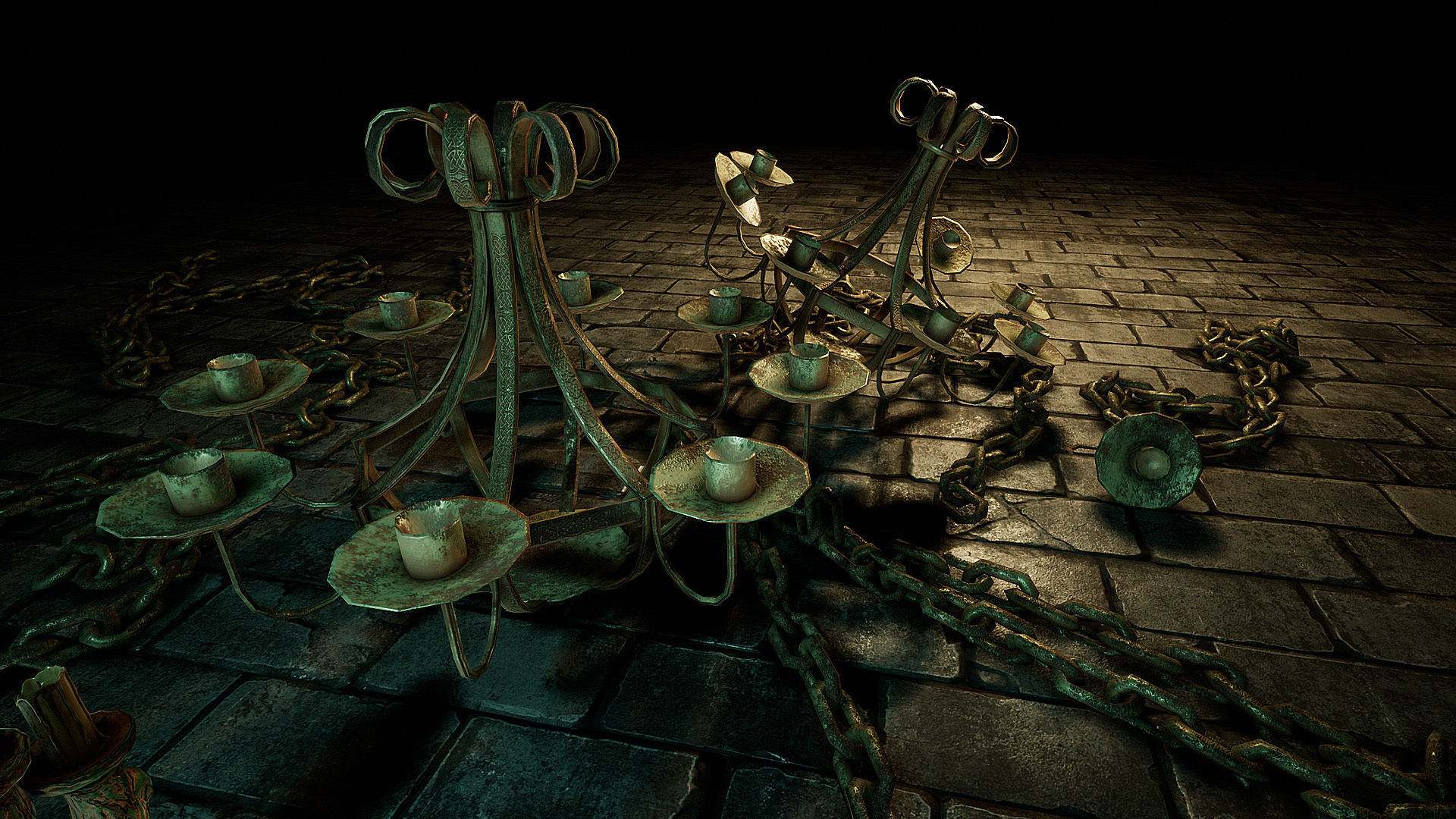  Candlestick Pack Low-poly 3D model_4