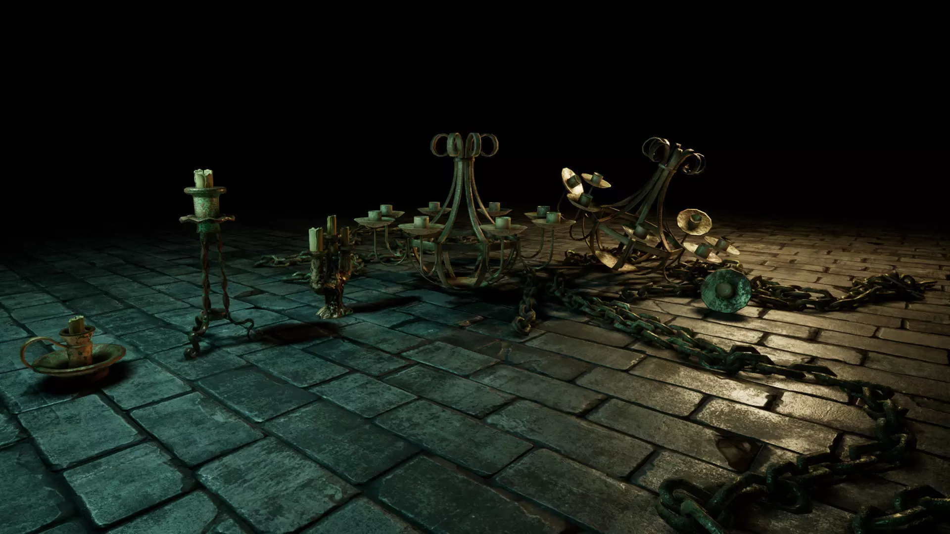  Candlestick Pack Low-poly 3D model_0