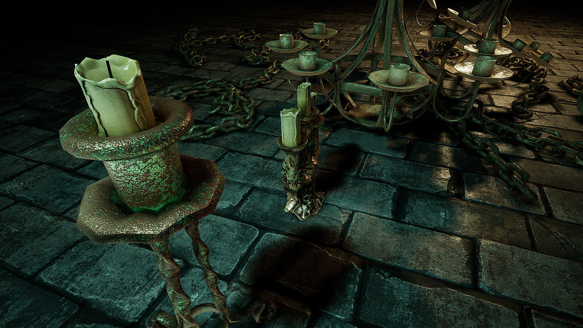  Candlestick Pack Low-poly 3D model_1