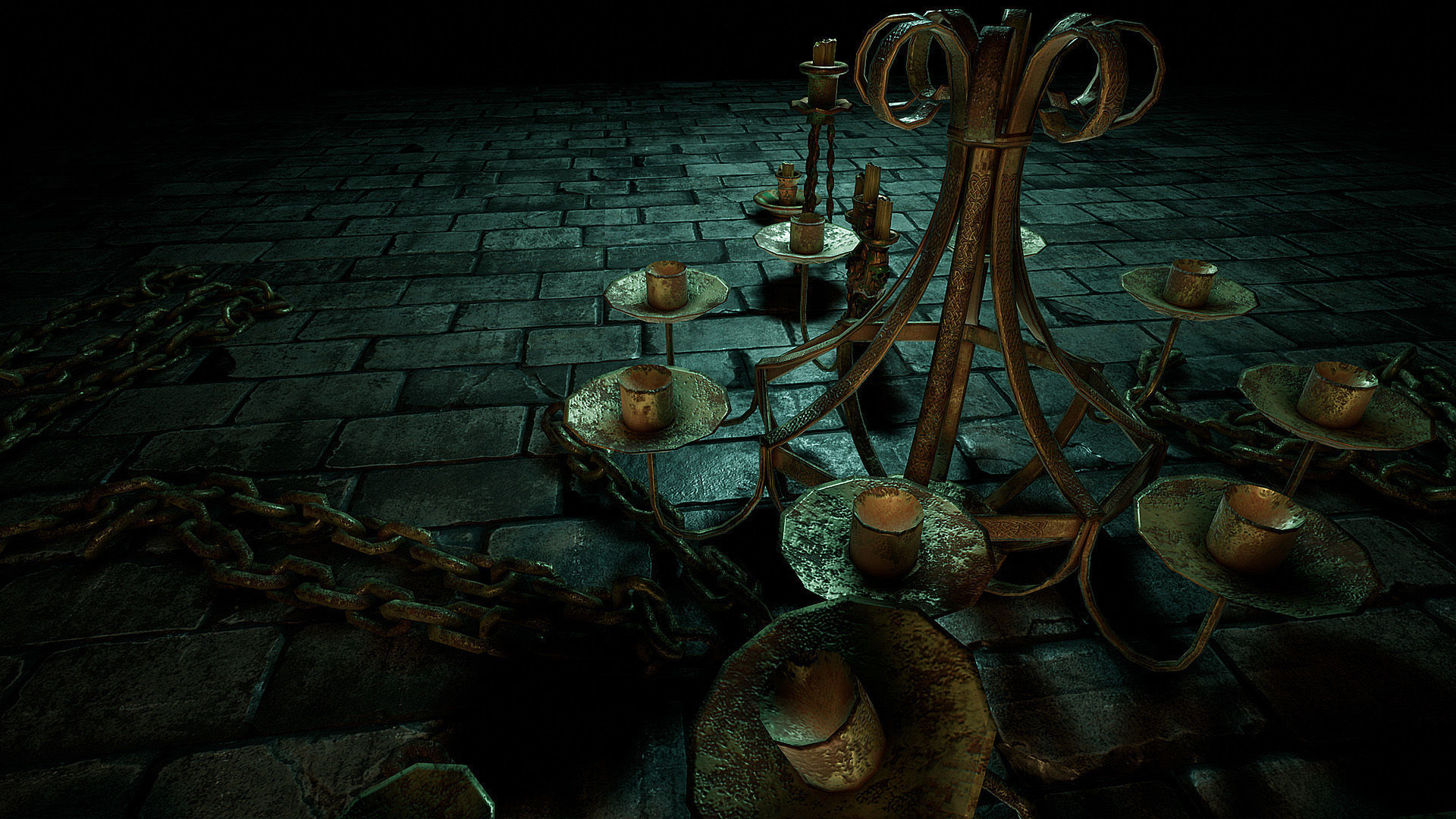  Candlestick Pack Low-poly 3D model_2