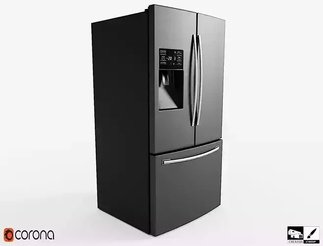 Modern Smart Fridge  Free low-poly 3D model