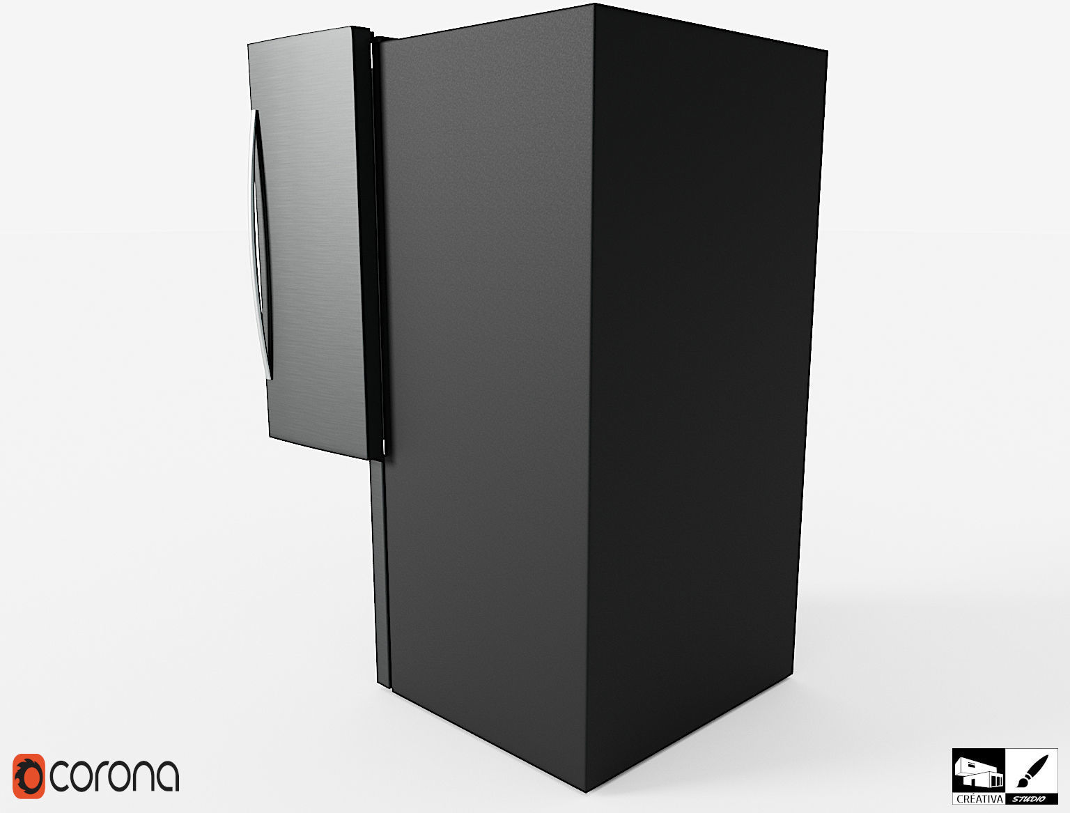 Modern Smart Fridge  Free low-poly 3D model_7