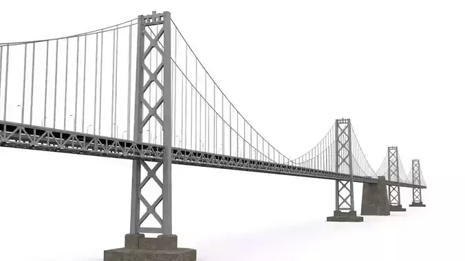 Oakland Bay Bridge Low-poly 3D model