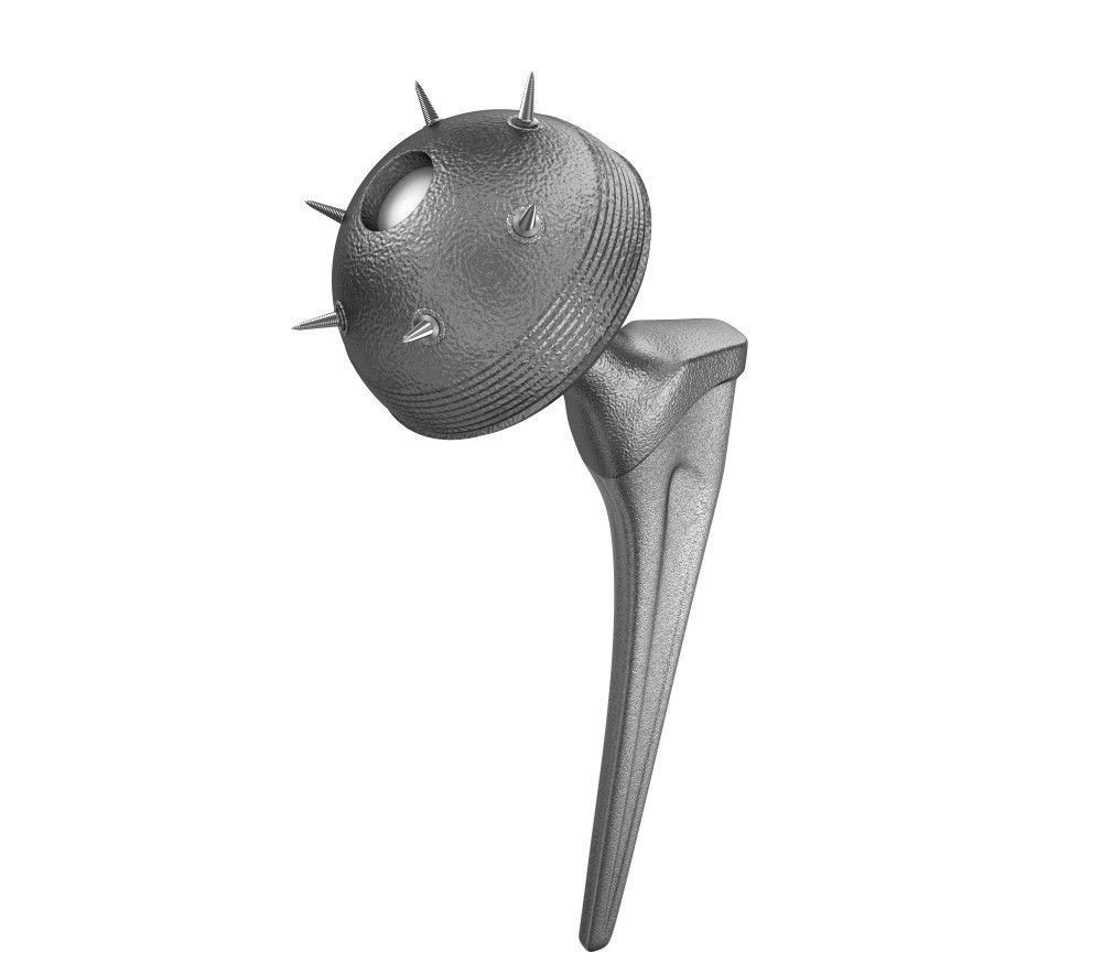Hip replacement implant installed in the pelvis bone 3D model_10
