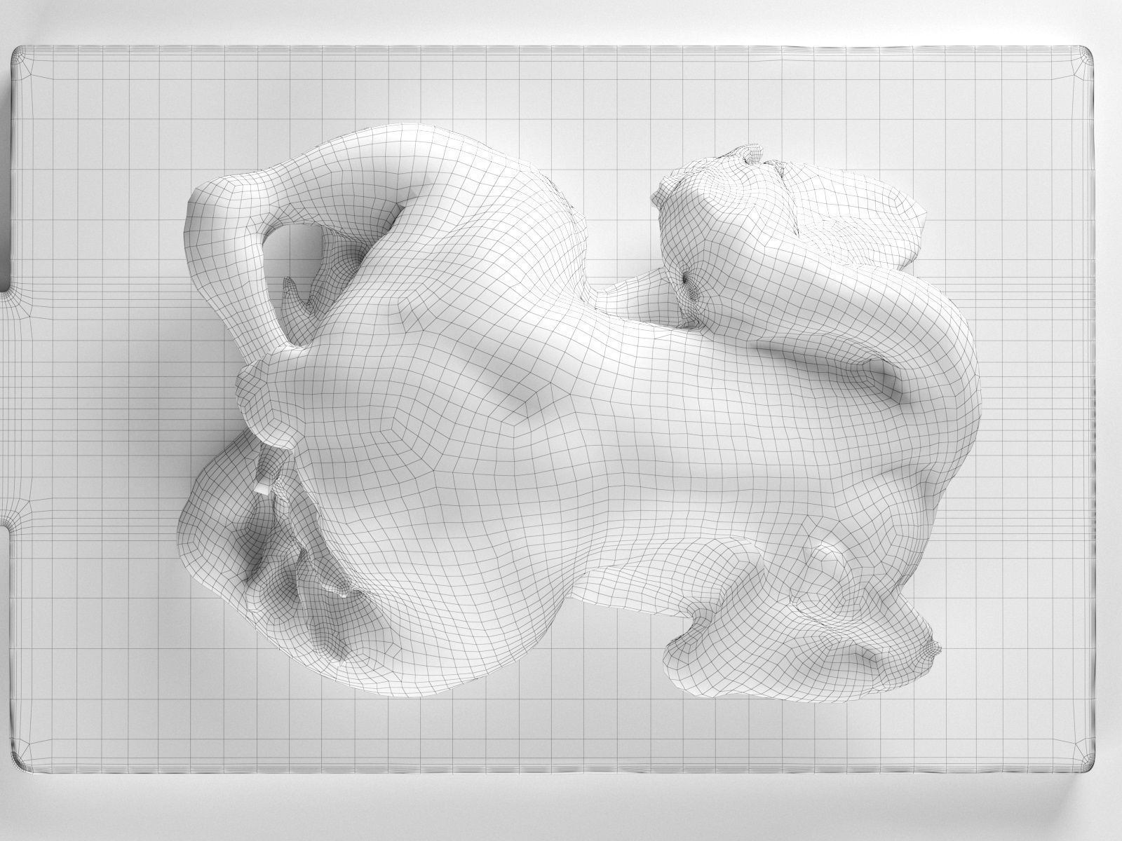 Meat 3 chicken on wooden table 3D model_4