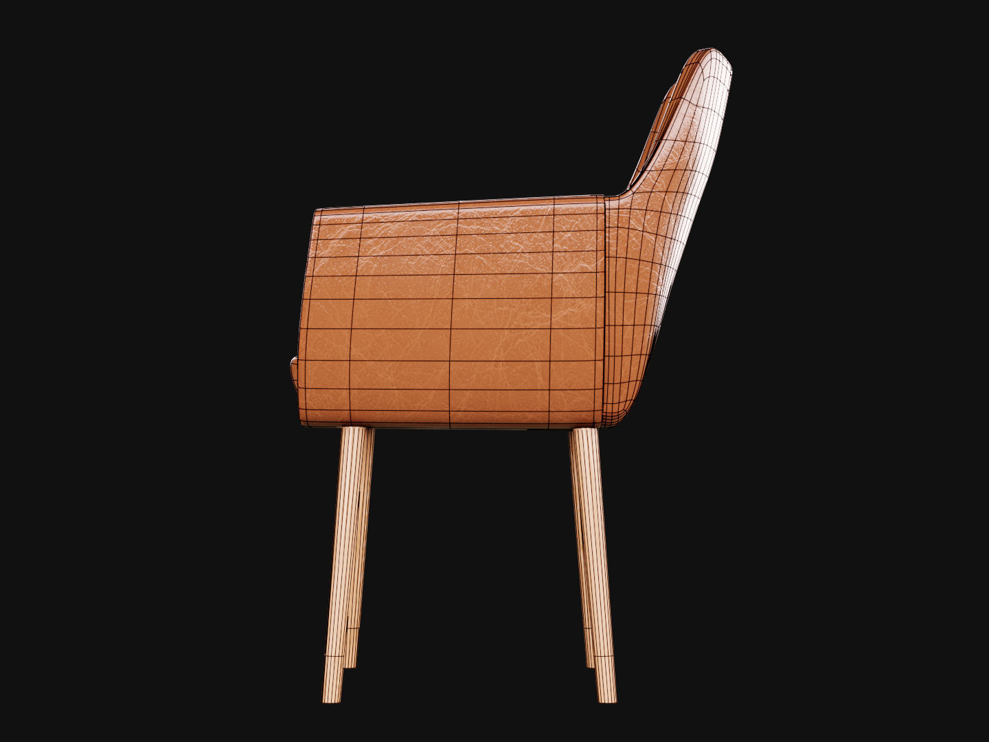 Leather chair Low-poly 3D model_7