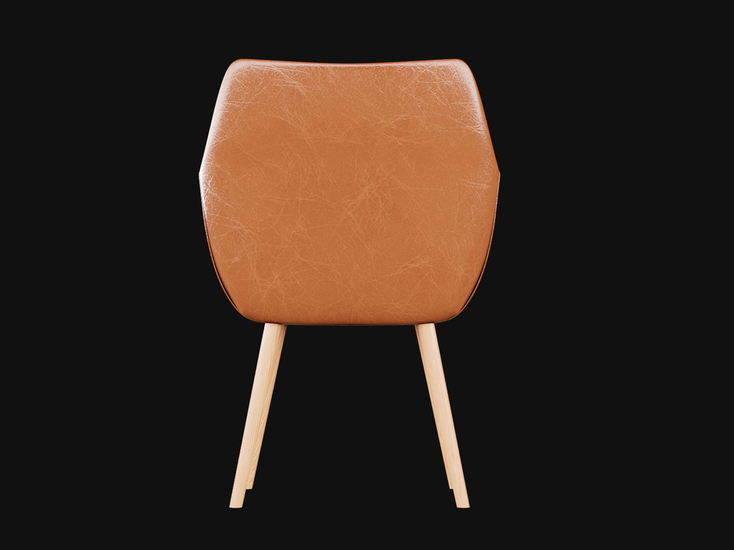 Leather chair Low-poly 3D model_4