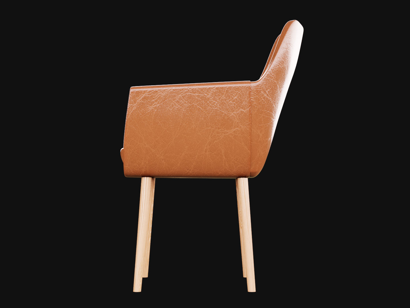 Leather chair Low-poly 3D model_6