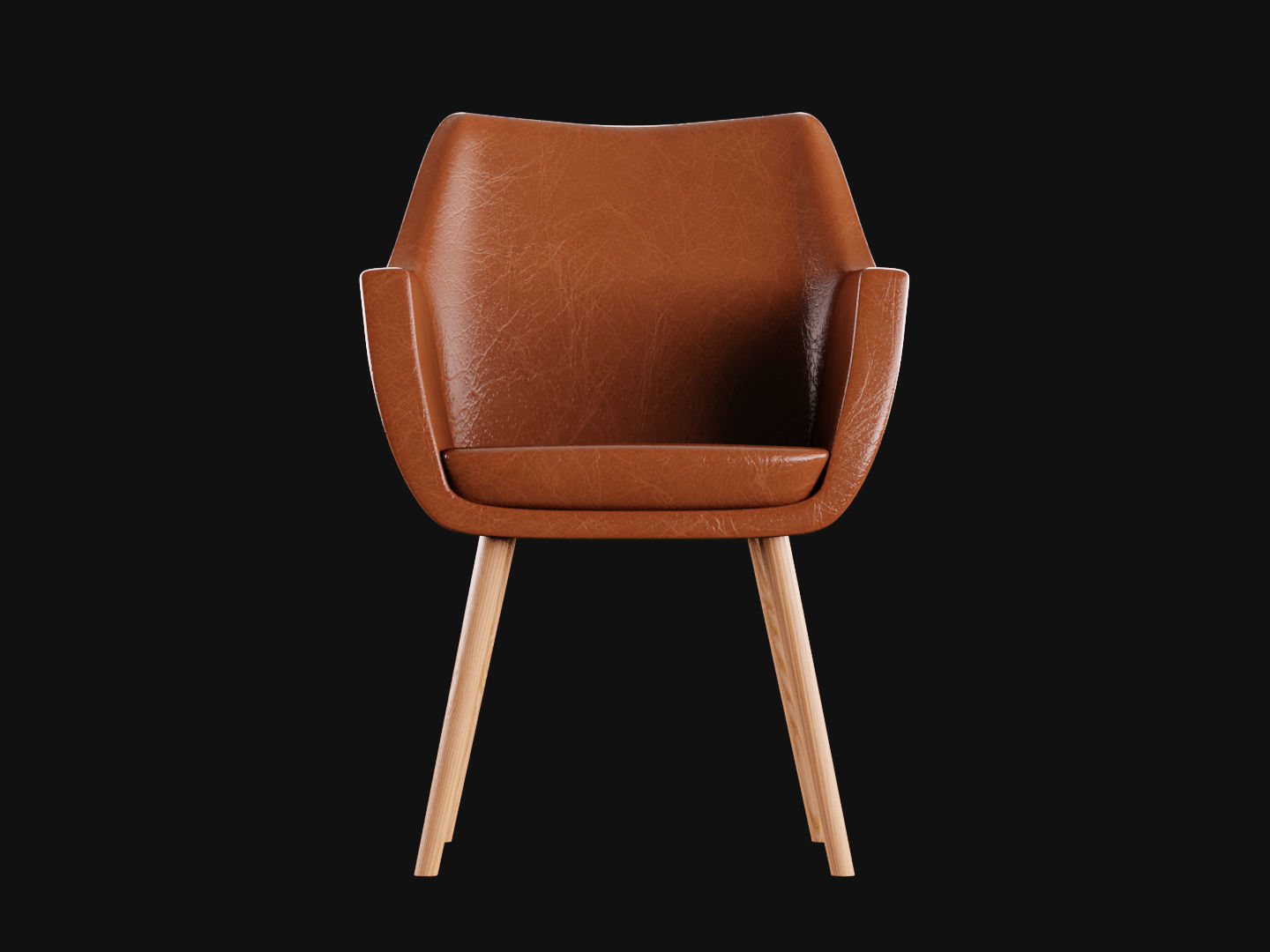 Leather chair Low-poly 3D model_2