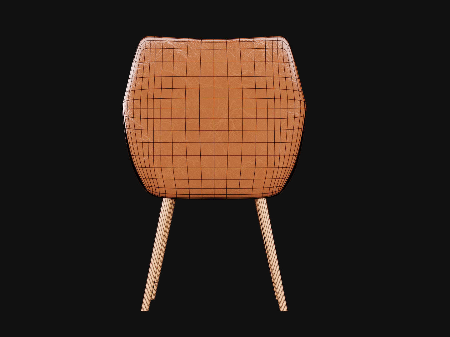 Leather chair Low-poly 3D model_5