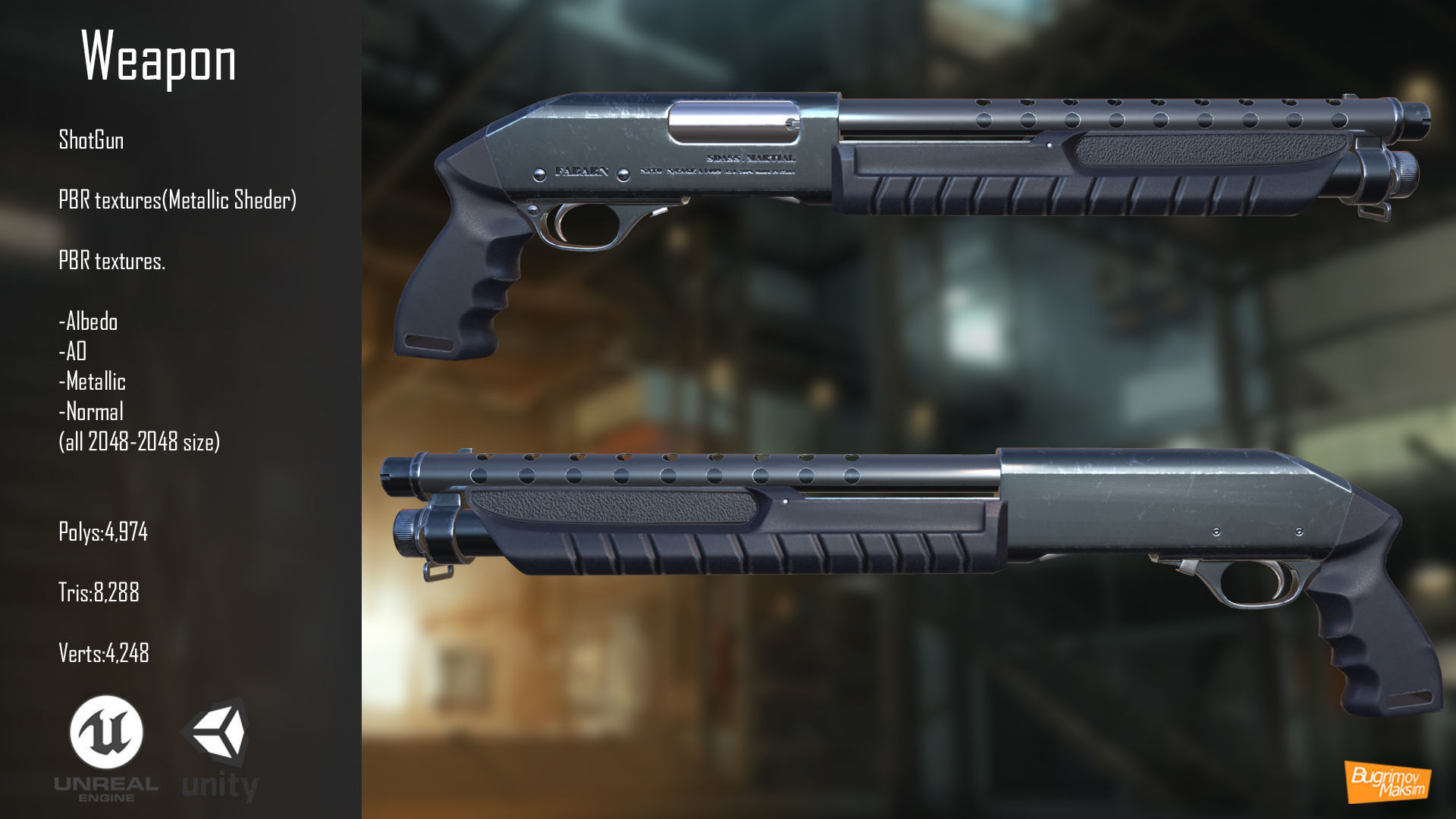 FPS Shooter Kit Low-poly 3D model_10