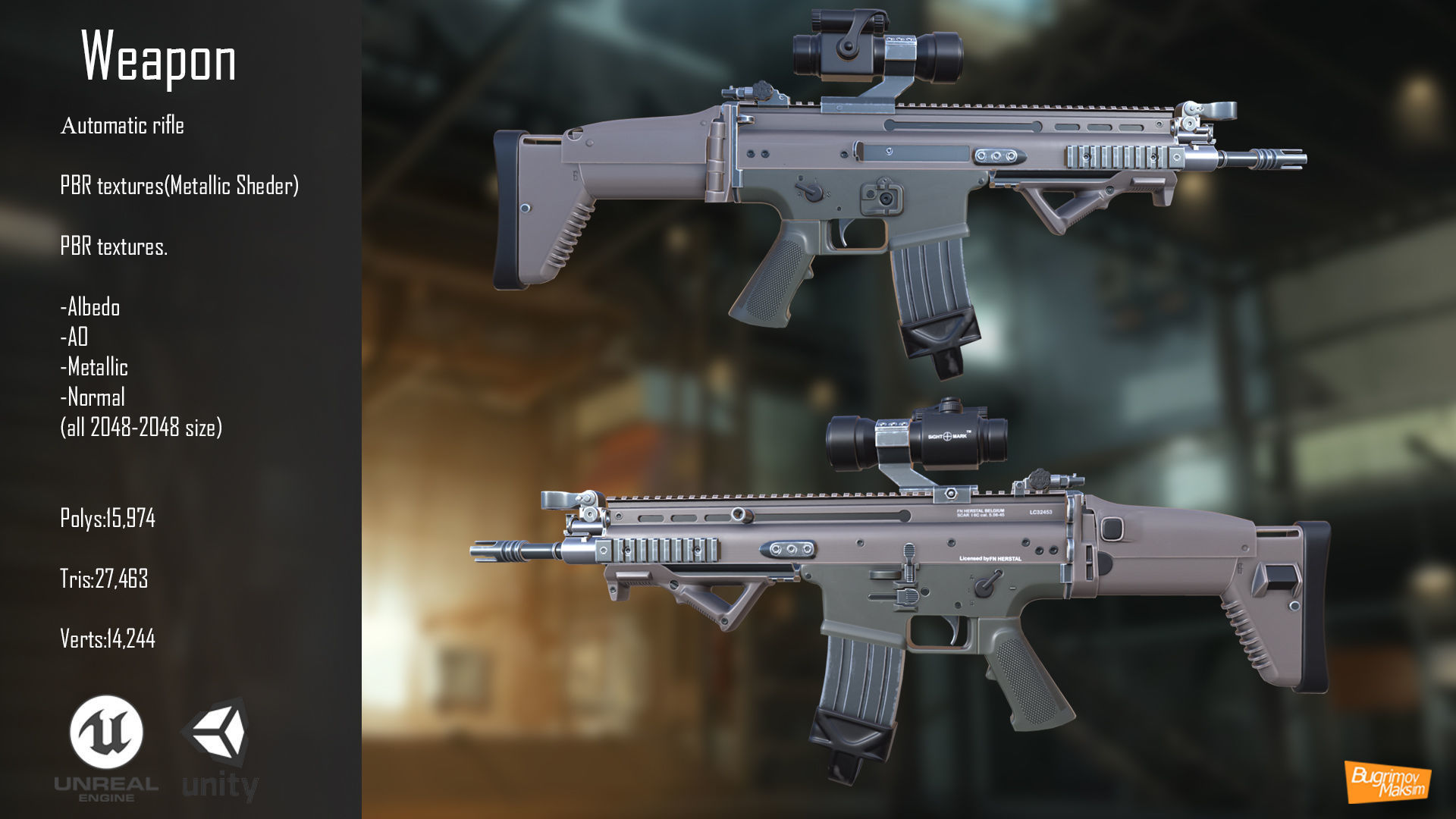 FPS Shooter Kit Low-poly 3D model_12