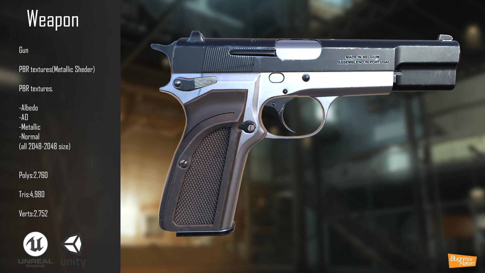 FPS Shooter Kit Low-poly 3D model_9