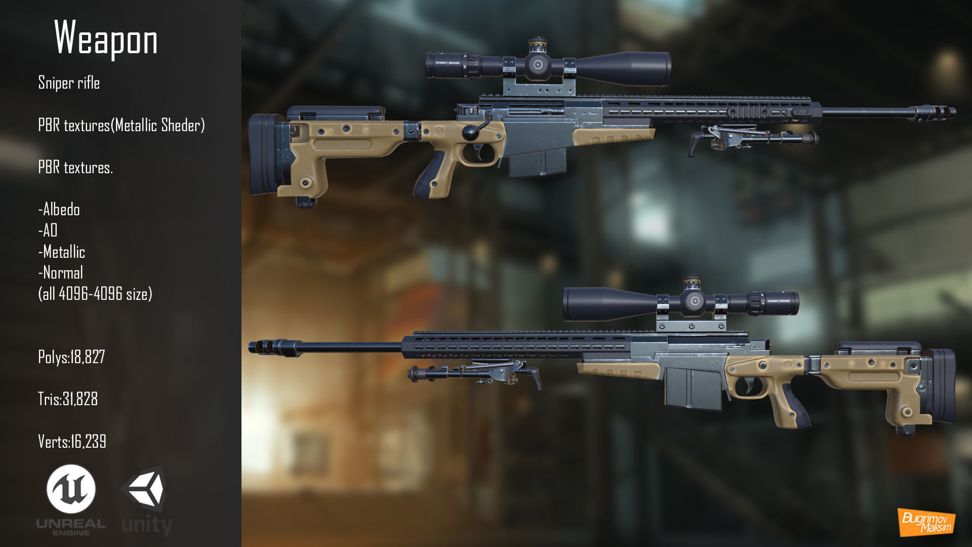 FPS Shooter Kit Low-poly 3D model_14