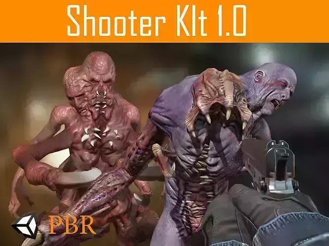 FPS Shooter Kit Low-poly 3D model