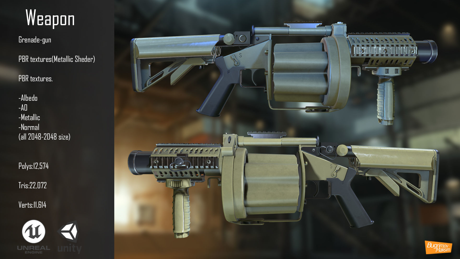 FPS Shooter Kit Low-poly 3D model_3