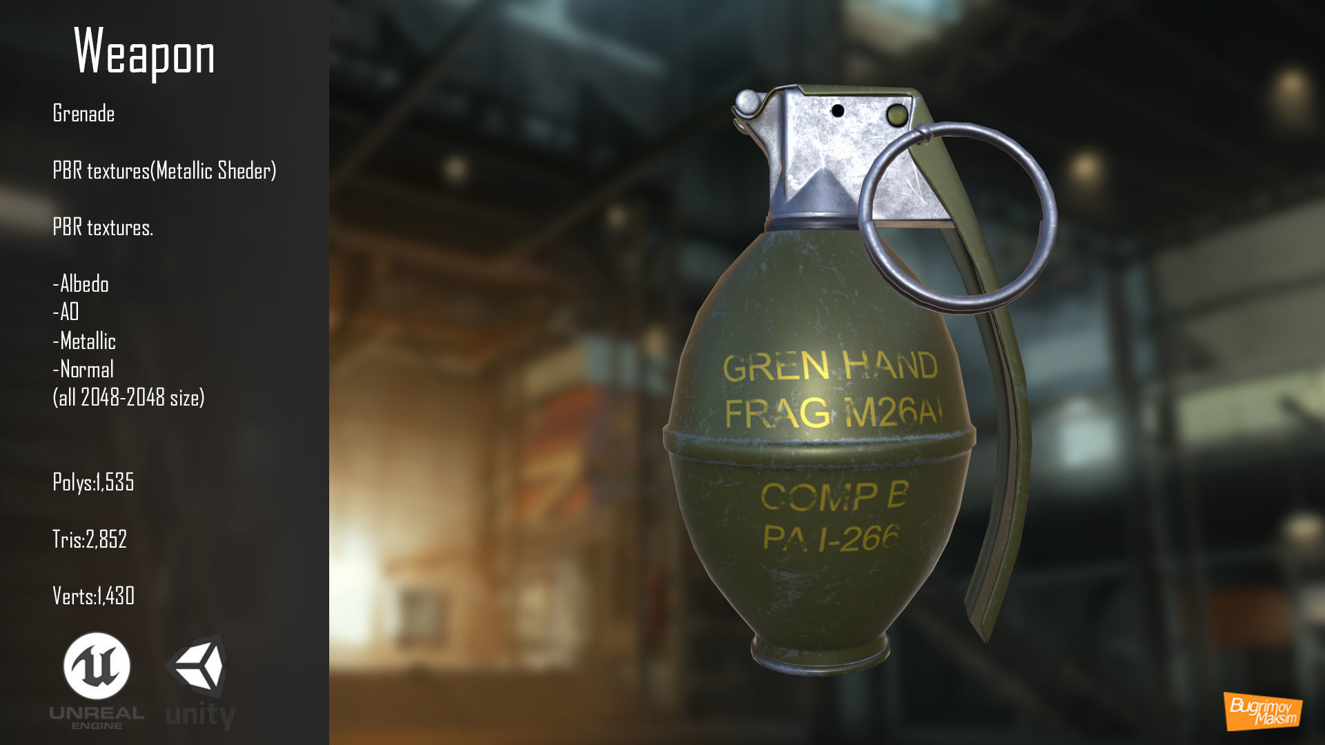 FPS Shooter Kit Low-poly 3D model_13