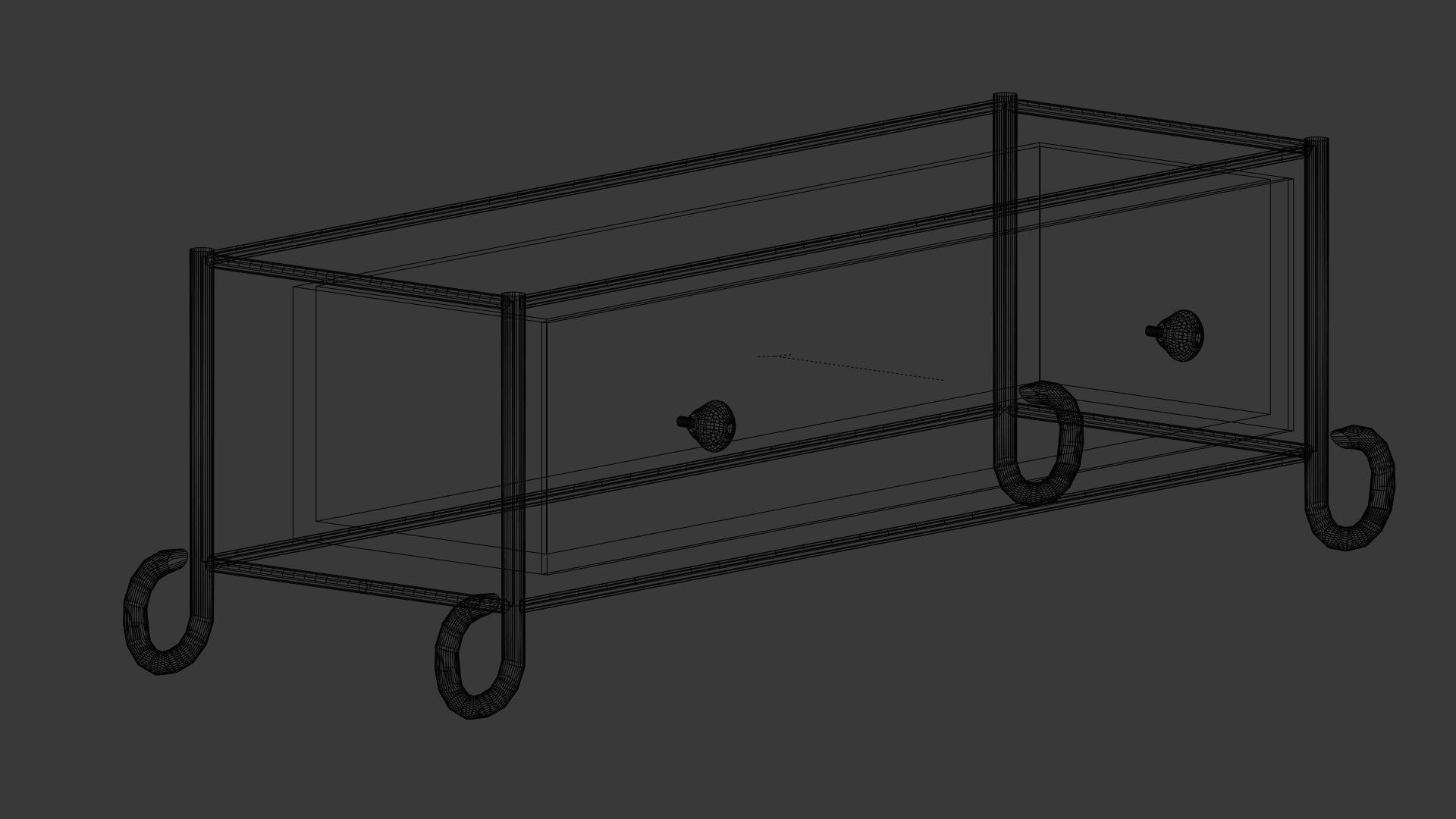 Simple Drawer DUO Low-poly 3D model_7