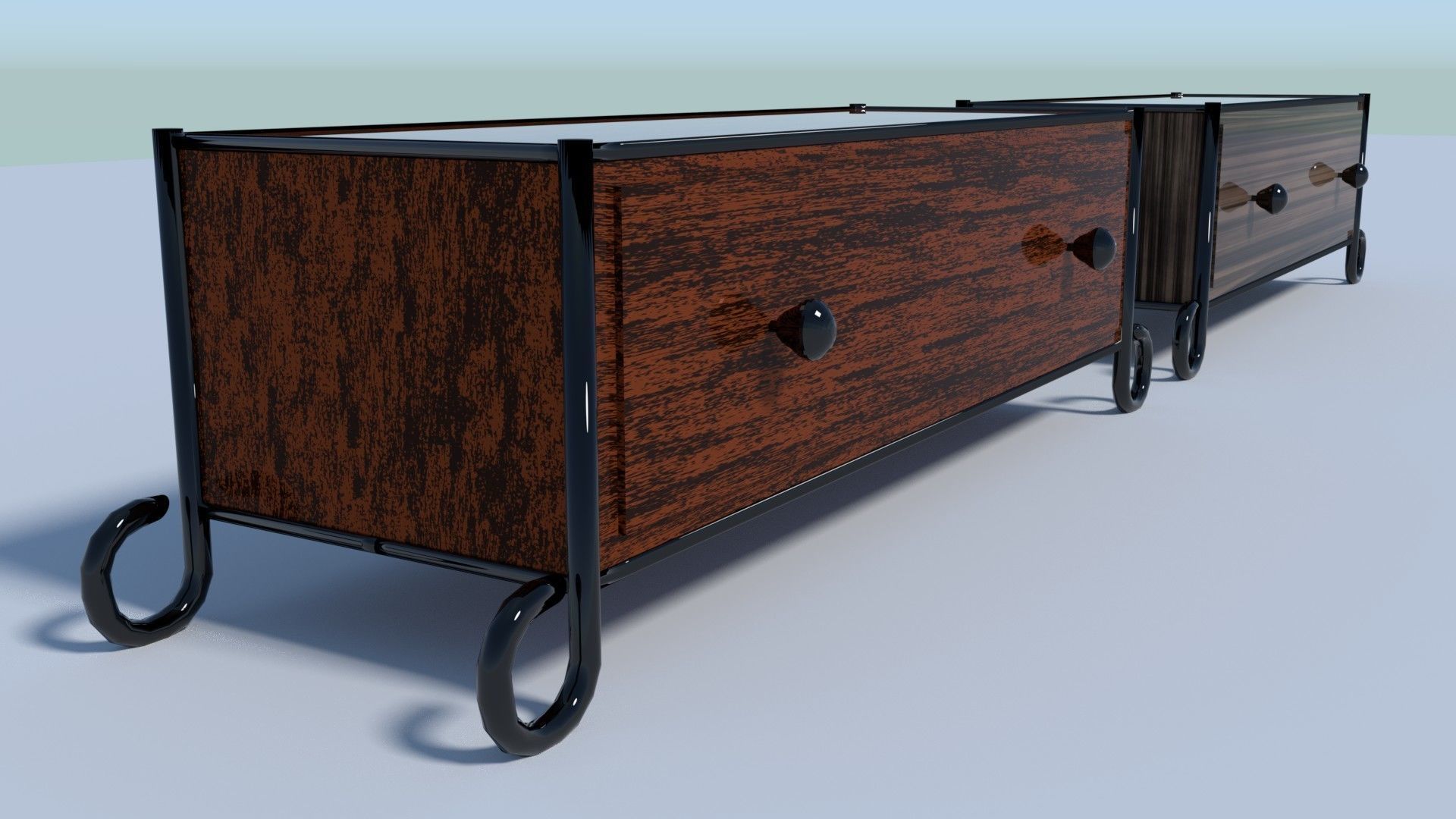 Simple Drawer DUO Low-poly 3D model_2