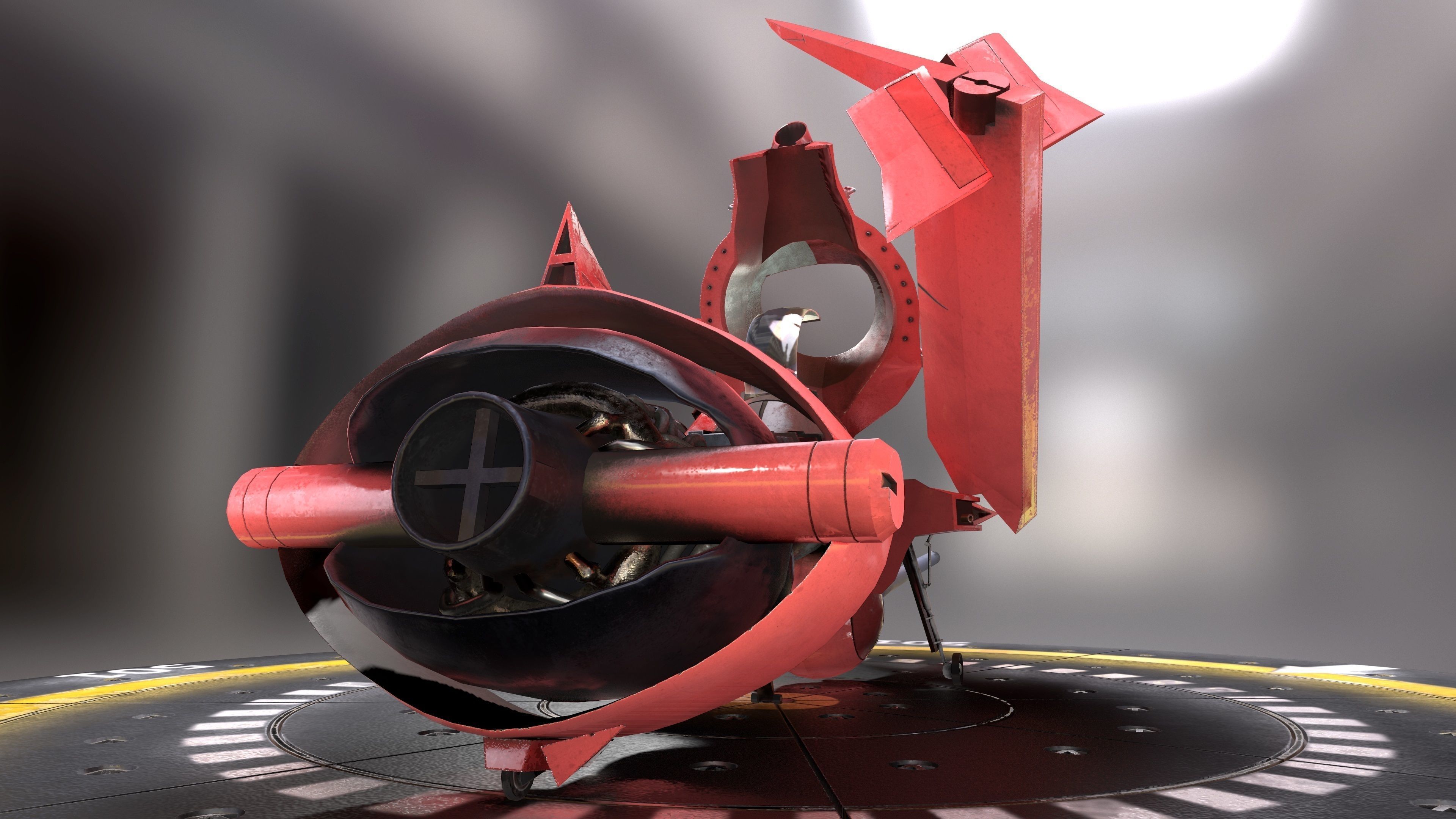 Swordfish monoracer Low-poly 3D model_8