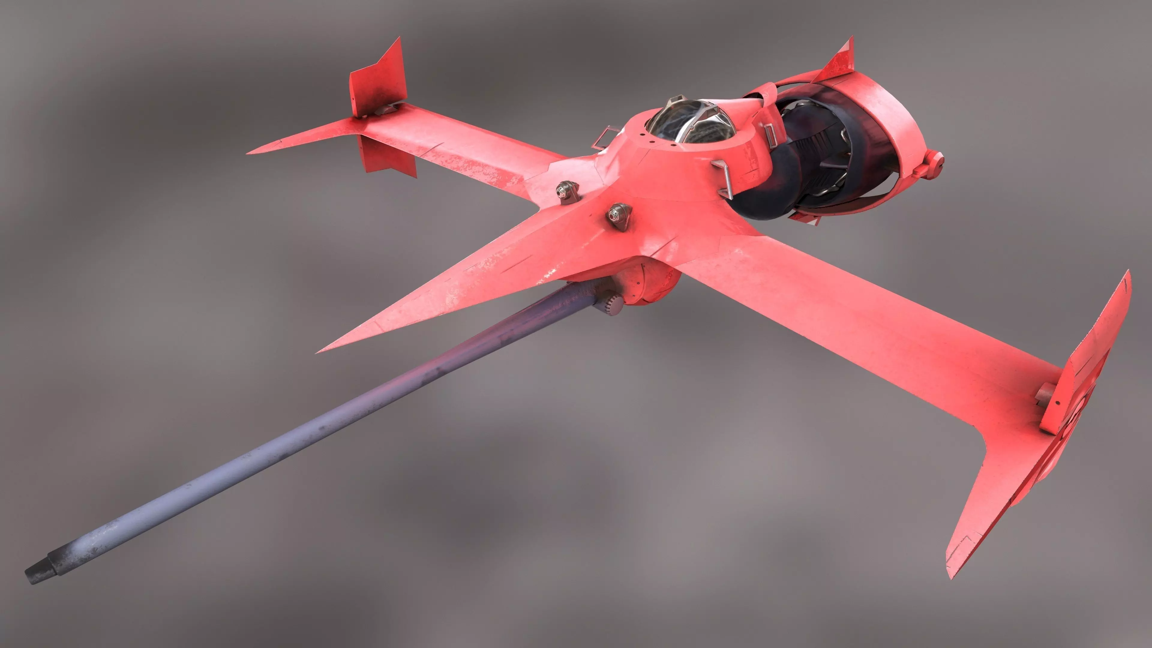 Swordfish monoracer Low-poly 3D model_0