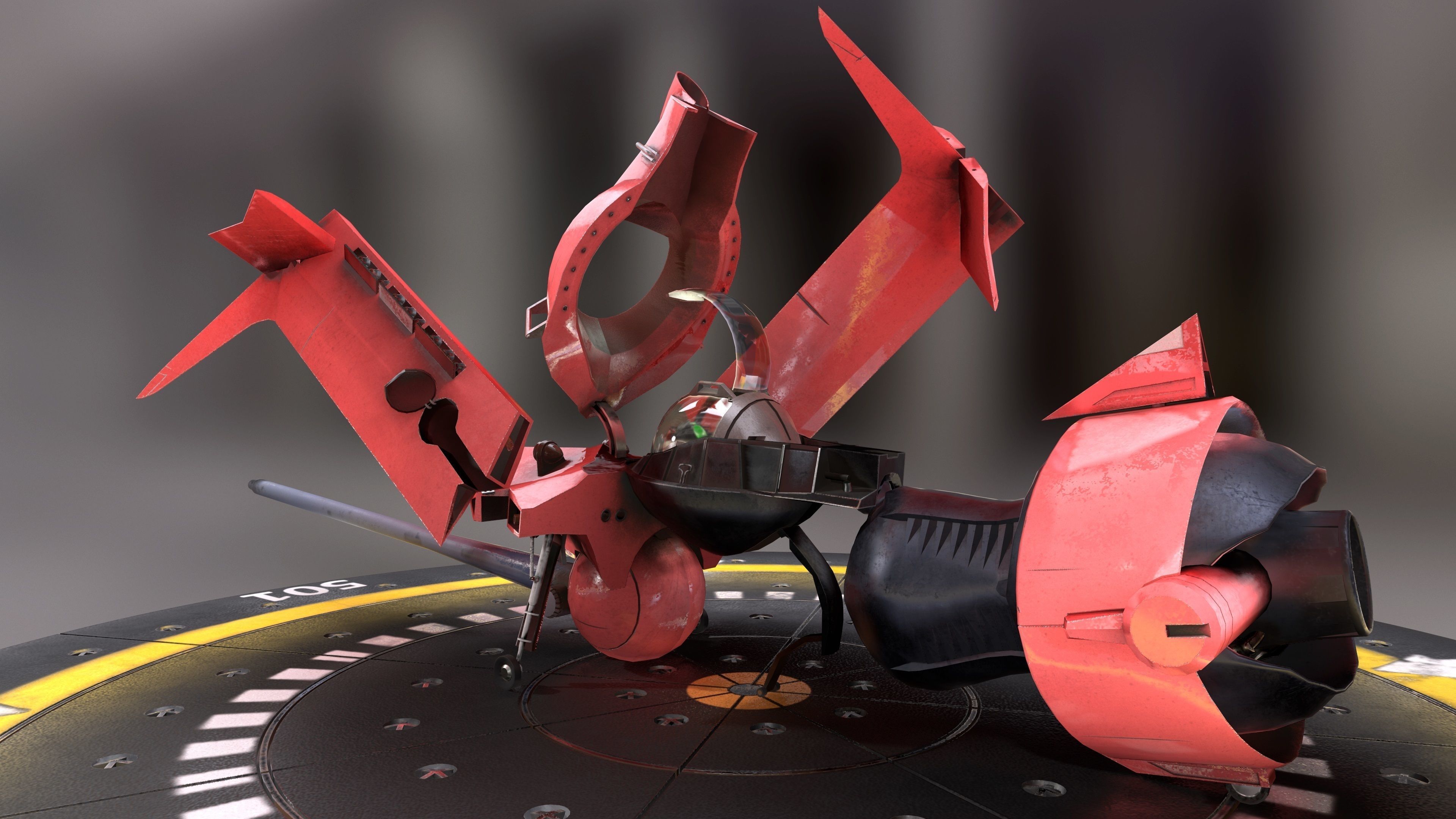 Swordfish monoracer Low-poly 3D model_5