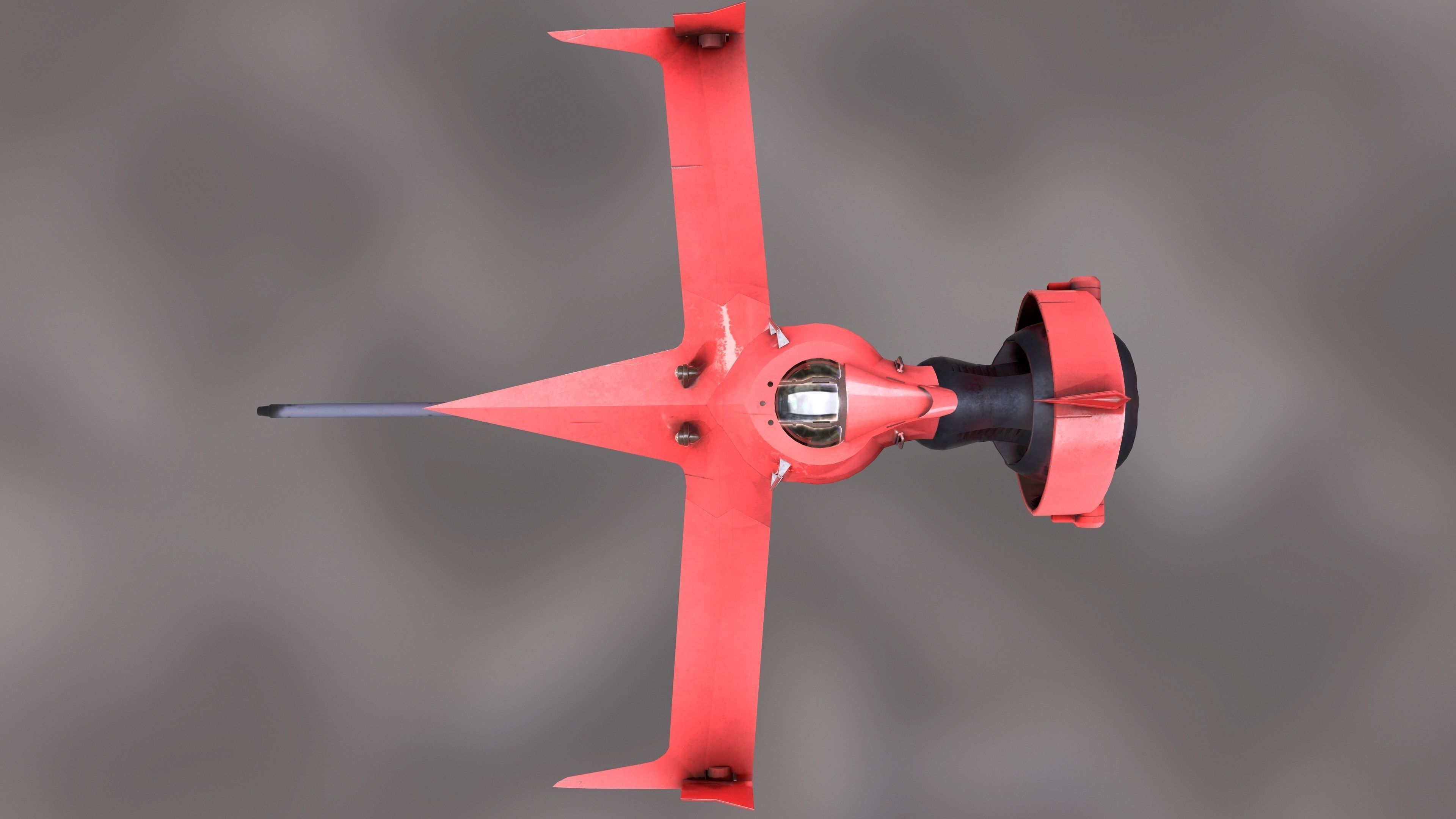 Swordfish monoracer Low-poly 3D model_10