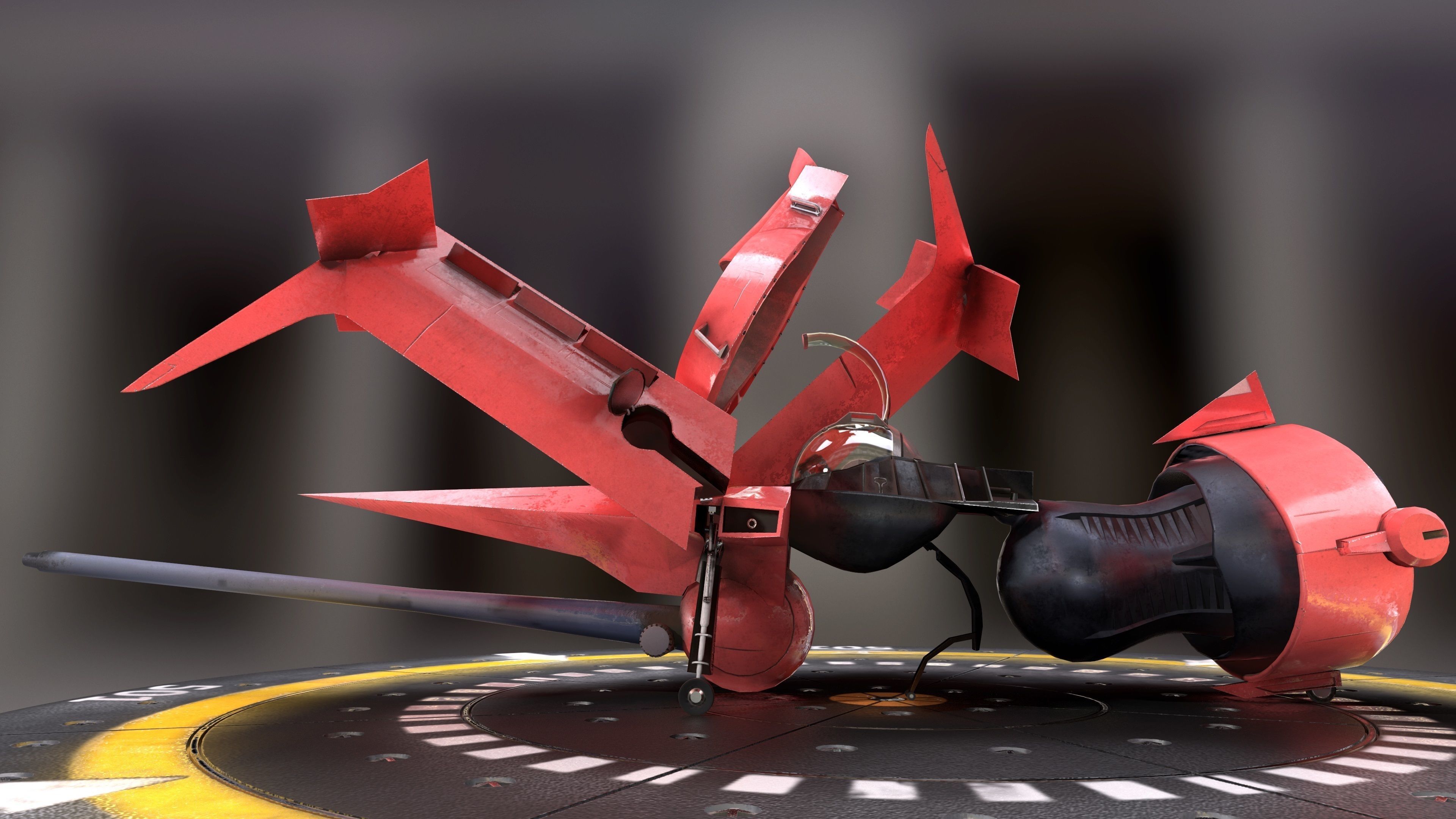 Swordfish monoracer Low-poly 3D model_7