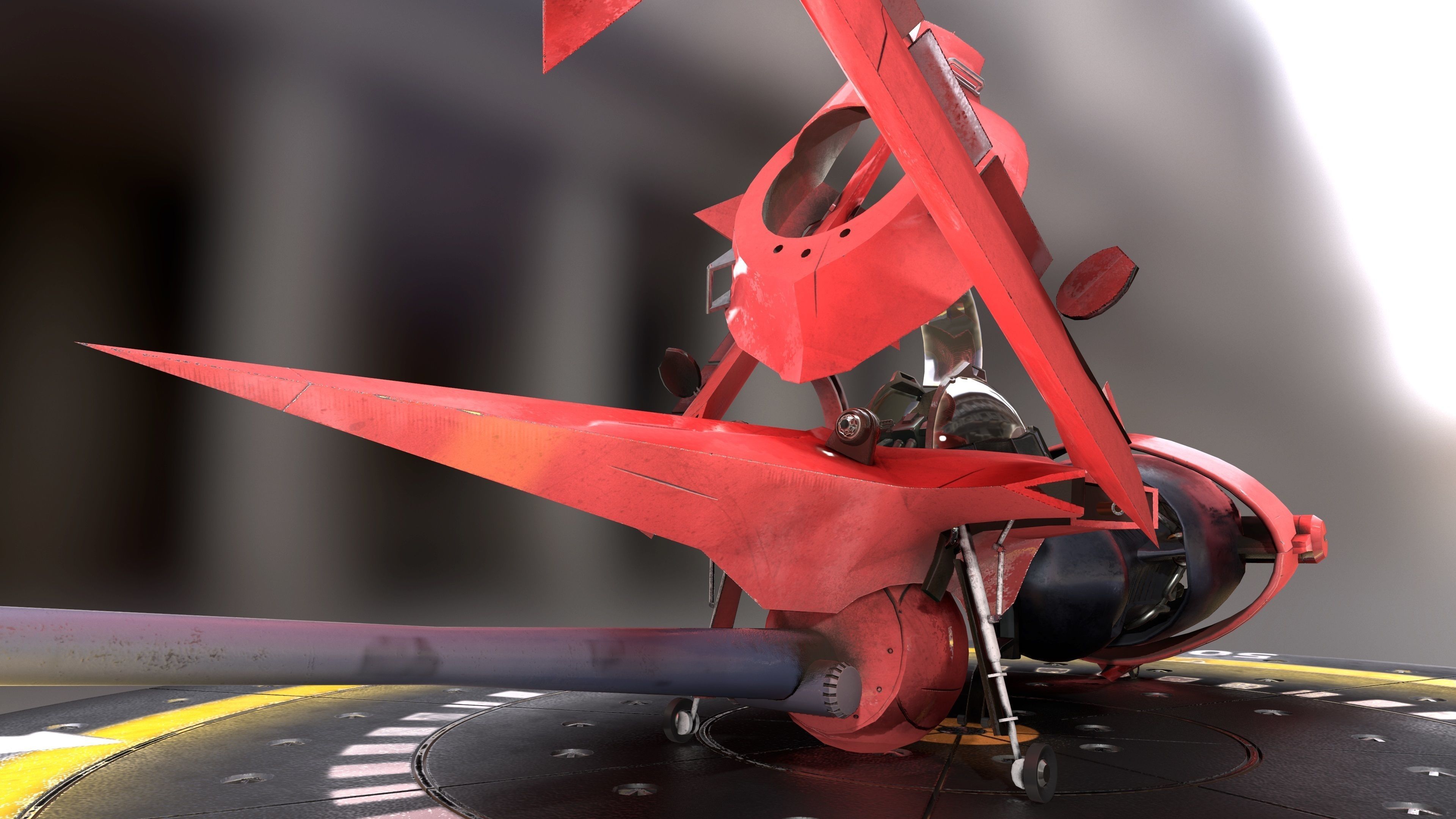 Swordfish monoracer Low-poly 3D model_6