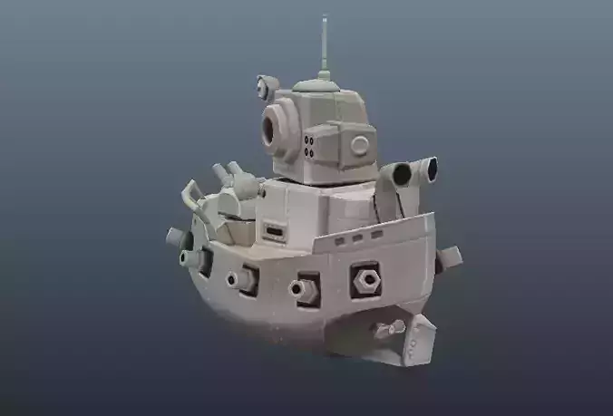 Micro Ship - Low Poly Hand Painted