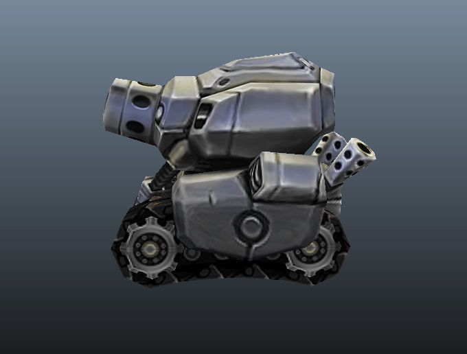 Micro Tank - Low Poly Hand Painted Low-poly 3D model_4