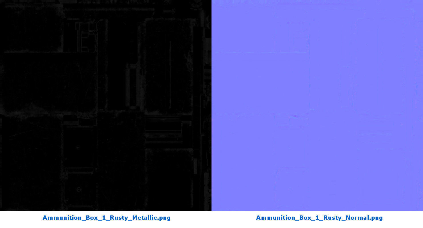 Ammunition Box 1 Rusty Low-poly 3D model_7