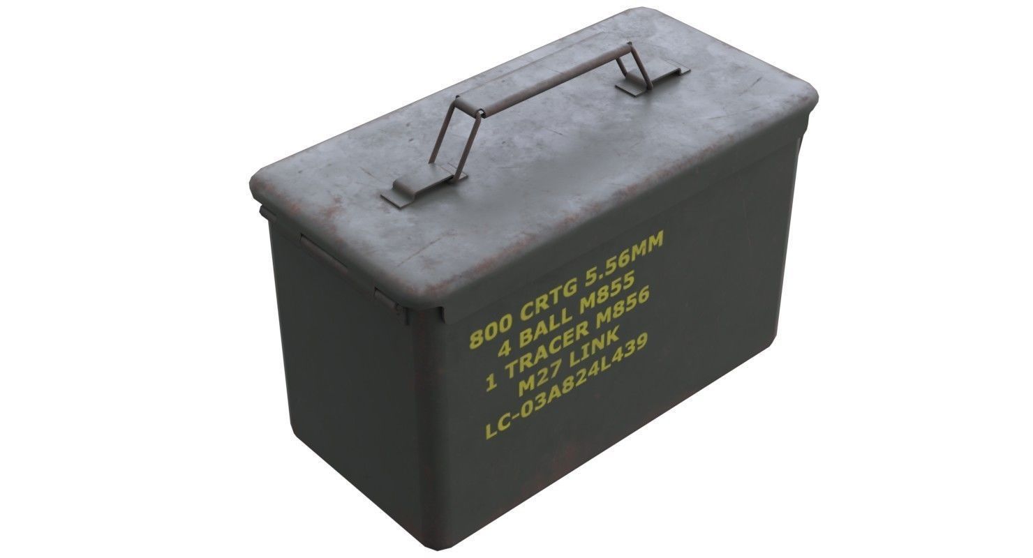 Ammunition Box 1 Rusty Low-poly 3D model_2