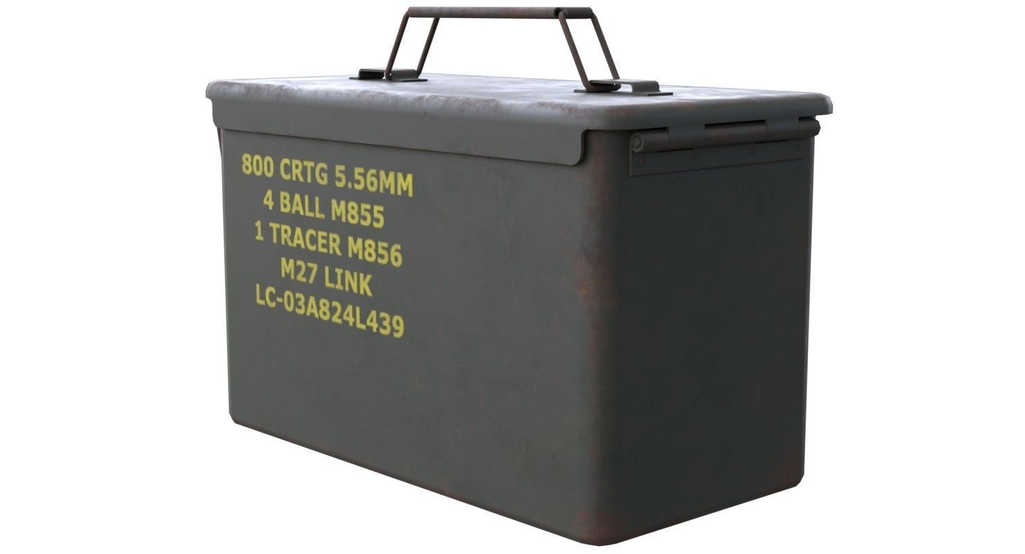 Ammunition Box 1 Rusty Low-poly 3D model_3